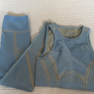 Fabletics Blue and Yellow Activewear Set